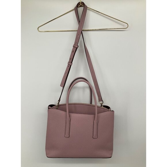 Kate Spade New York Marqaux Leather Satchel Crossbody Mauve Pink NEW - Picture 13 of 14